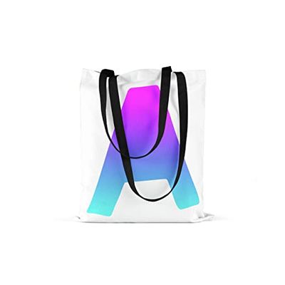 Bonamaison Bolso De Mano Impreso, 100% Algodón, Bolso de la Compra Reutilizable, Bolso De Compras, Ecológico, Plegable, Bolso de Tela de Lona con Asas Negras, 48x55 Cm - Fabricado en Turquía