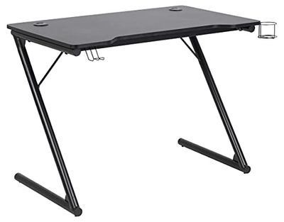 AC Design Furniture Ted Escritorio para Jugar, Metal Fibra de Carbono, Negro, H: 74 x B: 100 x T: 60 cm
