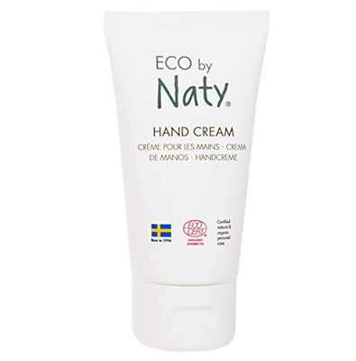 Eco by Naty, crème pour les mains, ingrédients 100% d'origine végétale sans parfum, hypoallergénique et testé dermatologiquement, tube de 50 ml
