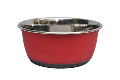 Tyrol Roestvrij staal Antislip Grote Kom voor Kat/Hond/Huisdieren, Mat Rood, 20,5 cm, 0,222 kg