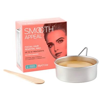 Smooth Appeal Facial Hair Remover Wax - Original Stove-top Heating Wax Formula for Professional Hair Remover, Simply Peel Off, Enriched with Lavender Oil & Argan Oil for Face Care, 40g