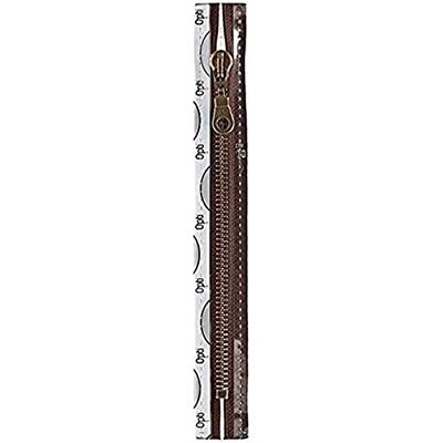 Opti MA60-12-00881 Fermeture éclair, 51% polyacrylique, 49% coton, 00881 marron, 12 cm