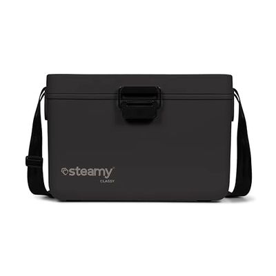Steamy Classy 12, Nevera pasiva con Bandolera y Divisor, 12 litros, Negro