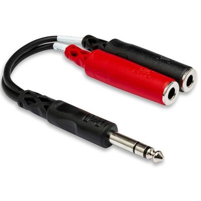 Hosa YPP-117, Stereo Breakout, 1/4 in TRS tot Dual 1/4 in TSF