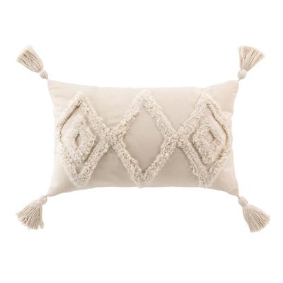 douceur d'intérieur, Avtagbar kudde (30 x 50 cm) Athena Natural, bomull och polyester tuftad