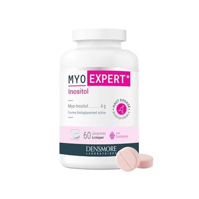 Densmore - MYO EXPERT - 4000mg myo inositol - SOPK, équilibre hormonal - Complément alimentaire - Haut dosage myo inositol - 60 comprimés à croquer - Cure 20 jours - Goût frambroise