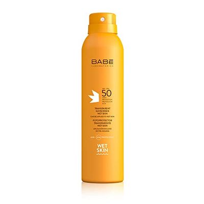 Laboratórios bebé - Fotoprotetor transparente Wet Skin SPF 50 200 ml, proteção solar de 50 | creme solar corpo | resistente à água, absorção rápida para todos os tipos de pele, contra danos solares