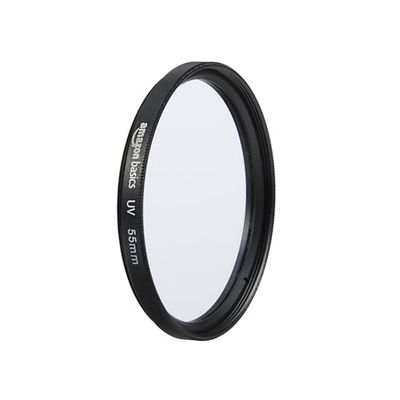 Amazon Basics 55 mm Circular UV Protection Filter for Clearer Pictures, Protects from Dust, Dirt and Scratches