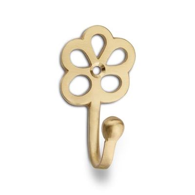 VoltShine Satin Brass Flower Hanger Ideal for Home Decoration and Organization.