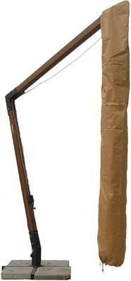 Megashopitalia Beschermhoes voor zweefparasol, 3 x 4, 3 x 3 m, rond, hout, aluminium, waterdicht, voor buiten, universele afdekking