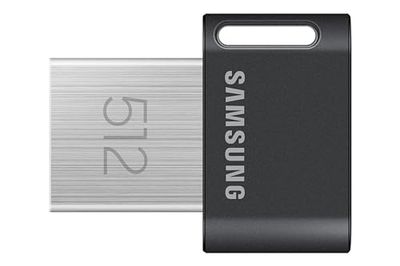Samsung Clé USB FIT Plus, USB 3.2 Gen 1, 512 Go, 400 Mo/s en lecture, Compacte avec porte-clés, Couleur Grise, MUF-512AB/APC