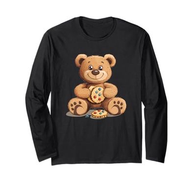 Oso de peluche y galletas para un aperitivo conmovedor Manga Larga