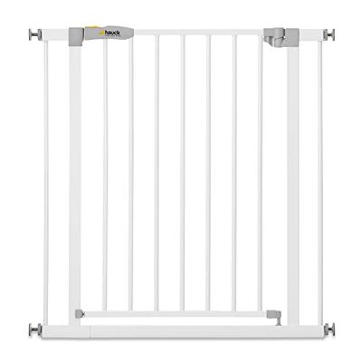 hauck Open N Stop KD Barreira de segurança para crianças escada - cercas para cães sem furos, cerca de segurança infantil 75 - 80 cm extensível, metal branco