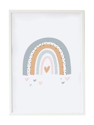 Cuadro infantil arcoiris gris