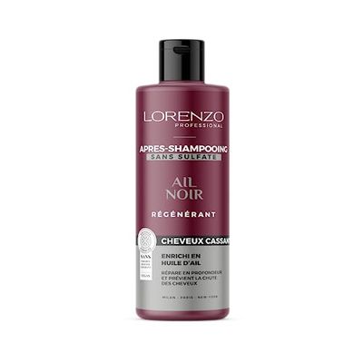 Lorenzo - Après-Shampoing Ail Noir Revitalisant - Renforce Cheveux Cassants - Nourrissant & Protecteur - Sans Sulfate, Paraben, Silicone - 500ml
