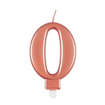 Unieke verjaardagskaars 19620 0,0-3,54 inch | roségoud | metallic | 1 stuk, roségoud | 7 centimeter