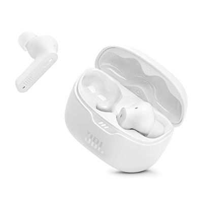 JBL Tune Beam Auricolari In-Ear True Wireless Bluetooth con Cancellazione Attiva del Rumore, Impermeabili IP54, Bassi Puri, Smart Ambient, 4 Microfoni, fino a 48 h di Autonomia, Bianco