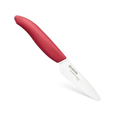 Kyocera FK-075-WH RD Petit Couteau d'Office Manche Rouge Lame Céramique Blanche 7,5 cm