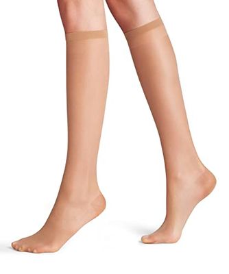 FALKE Vitalize 20 DEN W Kh trasparenti velati con compressione 1 paio, Calzini lunghi Donna, Effetto pelle Powder 4069, 35-38