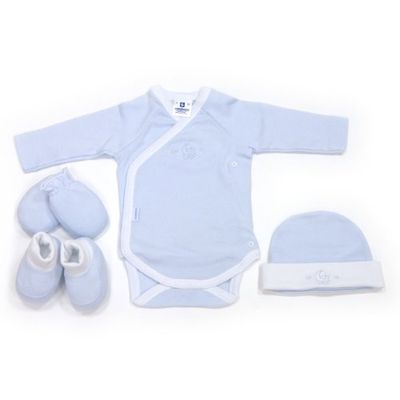 Cambrass 16778 - Conjunto de 4 peças para bebé recém-nascido, tamanho 52 cm, cor celeste