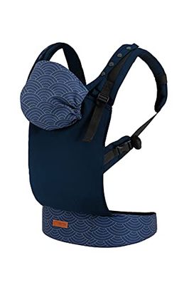 MoMi COLLET Porte-bébé pour enfants de 3 à 48 mois (poids 4 à 20 kg), 2 positions de portage avec 6 points de réglage, avec capuche et appui-tête pour enfant