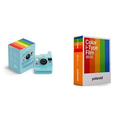 Polaroid - NOW+ Generatie 3 - Instant Camera Bluetooth Connected + Kleurenfilm (16 filmpakket) - Arctisch Blauw
