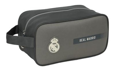 Safta Real Madrid 3ème équipe 24/25 - Sac à Chaussures Moyen, Multifonction, Sport, extrascolaire, Football, Confortable et Polyvalent, 29 x 14 x 15 cm, Gris, M, Décontracté
