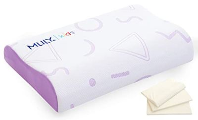 MLILY Oreiller réglable en Mousse à mémoire de Forme pour Enfants, oreillers Respirants et Doux pour Enfants, garçons et Filles, certifié CertiPUR-US, 30,5 x 51 cm, Violet