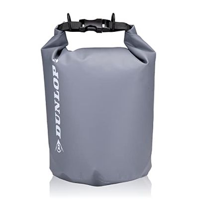Dunlop Drybag - 5 Liter - Waterdichte Tas - Dry Bag van Duurzaam PVC - Stof- en Waterdichte zak - Incl. Verstelbare Schouderband - Unisex - Grijs