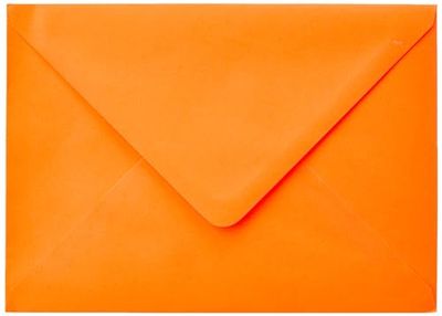 Clairefontaine 5492C – verpakking met 20 enveloppen, formaat C5, 16,2 x 22,9 cm – 120 g/m² – kleur: clementine – uitnodiging en briefwisseling – pollen-serie – premium papier glad