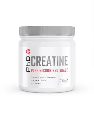 PhD Nutrition Creatina monoidrata in polvere 250g - Creatina micronizzata per incrementare le prestazioni fisiche durante un allenamento alla forza esplosiva, Senza additivi
