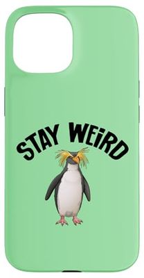 Funny Stay Weird Macaroni Penguin Lover Coque pour iPhone 15