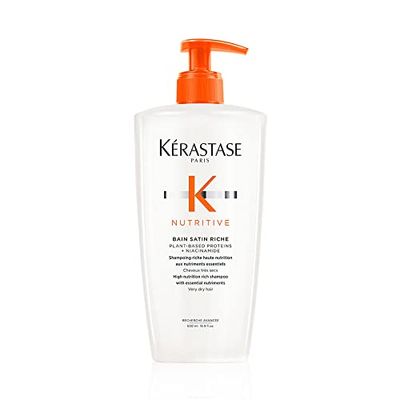 Kérastase Nutritive, Champú hidratante , Para Cabello muy seco, Fortalece y repara, Con proteínas vegetales, Bain Satin Riche, 500 ml