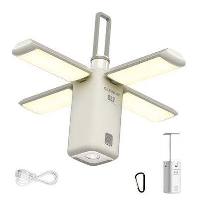 KLARUS CL2 multifunctionele campinglantaarn, 10000mAh oplaadbare campinglamp, 750 lumen opvouwbare campinglamp met 8 lichtstanden, IPX5 waterdichte LED-lantaarn voor tenten Outdoor Fishing Emergency