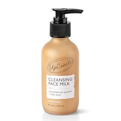 UpCircle Latte Viso Detergente con Aloe Vera + Avena in Polvere 120ml - Detersione, Riparatrice + Nutriente Pelle - Vegana + Cruelty-Free