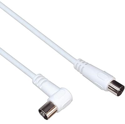 PremiumCord TV M/F 90, cabo coaxial 75 Ohm, 10 m, IEC macho/feminino, branco