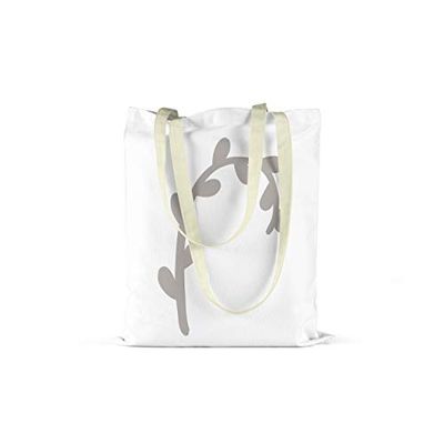 Bonamaison Printed Tote Bag, Reusable Grocery Bag, Shopping Bag, Machine Washable, Foldable, Canvas Cloth Bag with Handles, 48x55 Cm