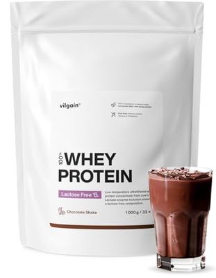 Vilgain Lactose Free Whey Protein - 1000 g - 75% Protein, Lactose Free, sweetened with stevia, Ultra-Filtered at Low temperatures (1000g, Chocolate)