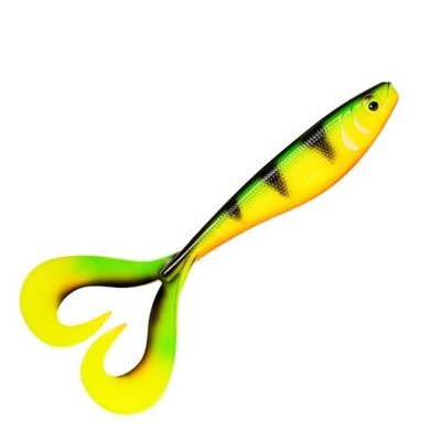 Rapala, Señuelo de Pesca Carnassier Soft Olio, Tamaño: 18 cm/54 g, Señuelo de Agua Dulce, Profundidad de Natación Variable, Equipo de Pesca de Plástico, Fire Tiger FT