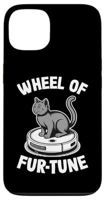 Wheel Of Fur-Tune Cat On Robot Vacuum Cleaner Cat Case for iPhone 13