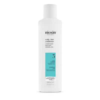Nioxin System 3 Scalp + Hair Conditioner - Hair Thickening Conditioner for Coloured, Dry and Damaged Hair with Light Thinning - with Biotin and Niacinamide, 300ml