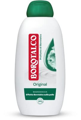 Borotalco Gel de baño original con perfume de borotalco, fórmula con agentes hidratantes, efecto borotalco en la piel, dermatológicamente probado, botella de 600 ml