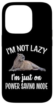 Cute Not Lazy Power Saving Mode Kids Capybara Lover Custodia per iPhone 14 Pro