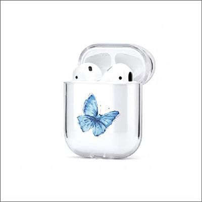 Funda para Auriculares de Mariposa Azul Claro para Airpods 3pro para Auriculares Bluetooth Apple, Funda Protectora de Silicona, a Prueba de caídas y Resistente al Desgaste, Hermosa y fácil de