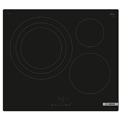 Bosch PID61RBB5E ENCIMERA INDUCCIÓN ENCASTRABLE 60 CM 3 ZONAS Couleur Negro/TERMINACIÓN Cristal TOUCHSELECT Zona DE 32 CM avec SERIGRAFÍA Circular