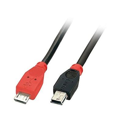 LINDY 31718 – Cabo USB OTG - Tipo Micro-B para Tipo Mini-B-1 m
