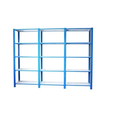 Simon Rack Librería Estanteria Oficina, 3 Módulos, 2100x2700x300 mm, 5 Alturas, Estilo Industrial, Metálicas, Azul/Blanco - Officlick