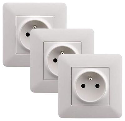 Prise 2P+T 16A simple Blanc - Artezo (Lot de 3)