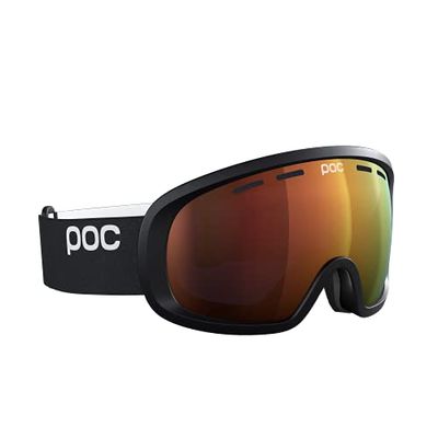 POC Unisex - Fovea Mid Skibril voor volwassenen, Uranium Black/Partly Sunny Orange, eenheidsmaat