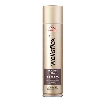 Wellaflex Power Hold Laque pour femme - Tenue ultra forte jusqu'à 48 heures - Pour un coiffage naturel et flexible - Doux pour le cuir chevelu - Testé dermatologiquement - Formule végétalienne - Degré